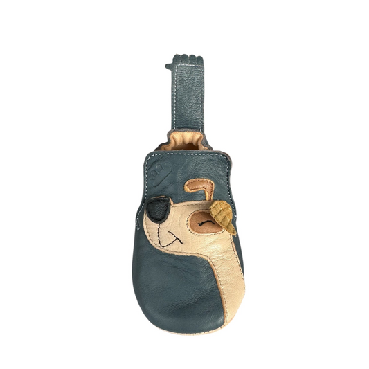 Krabbelschuhe Hund von Easy Peasy, Gr. 18-27, Farbe: blue
