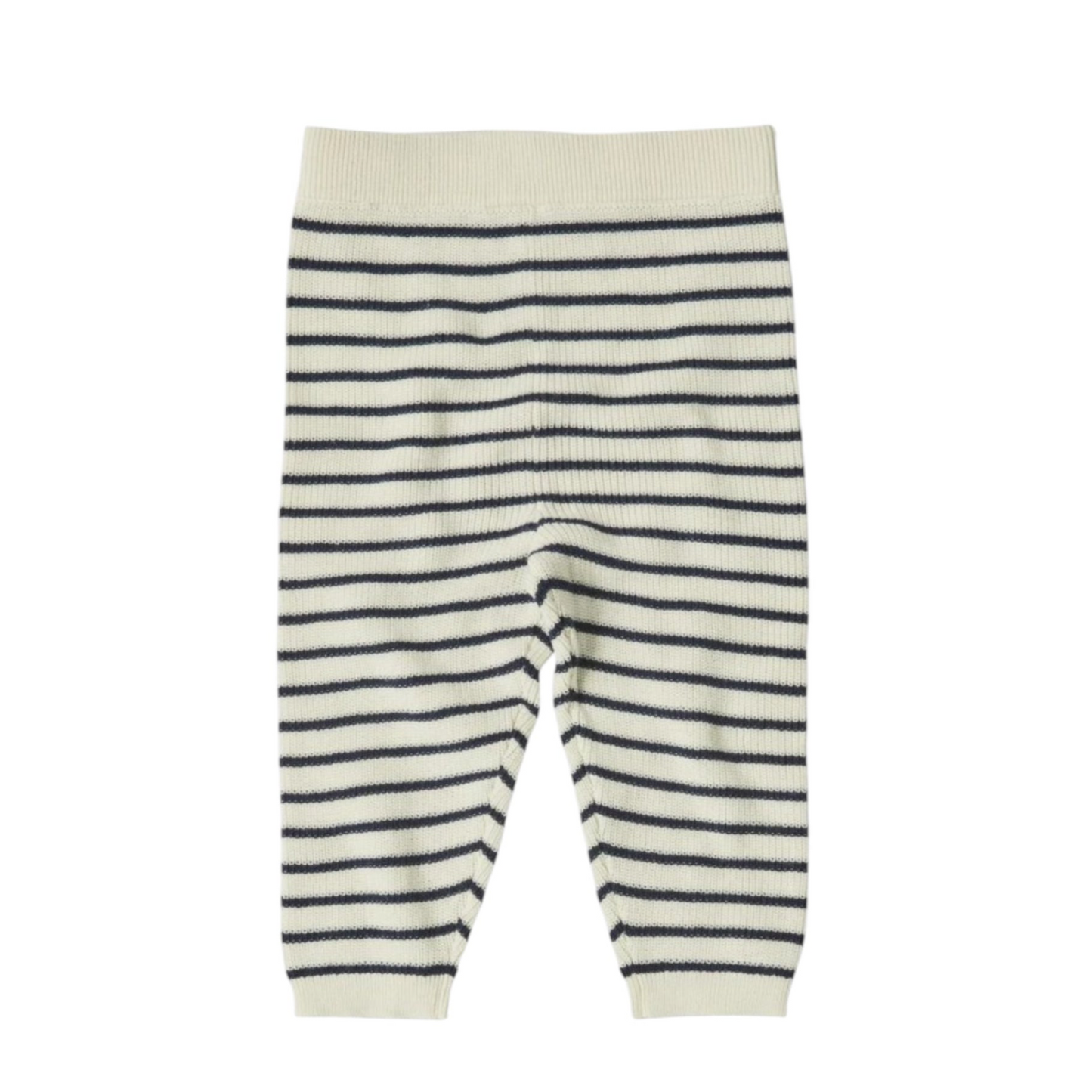 Strickhose von Fub aus 100% Bio-Baumwolle, Gr. 62-92, Farbe: ecru/ dark navy