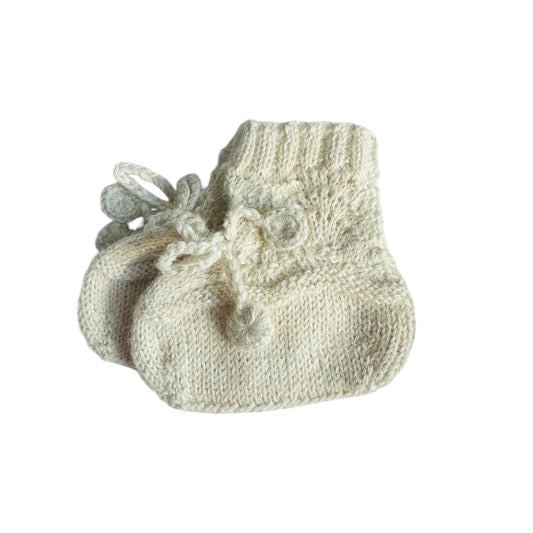 Babysöckchen aus Alpaca von Huttelihut, Gr. 50-80, Farbe: ecru