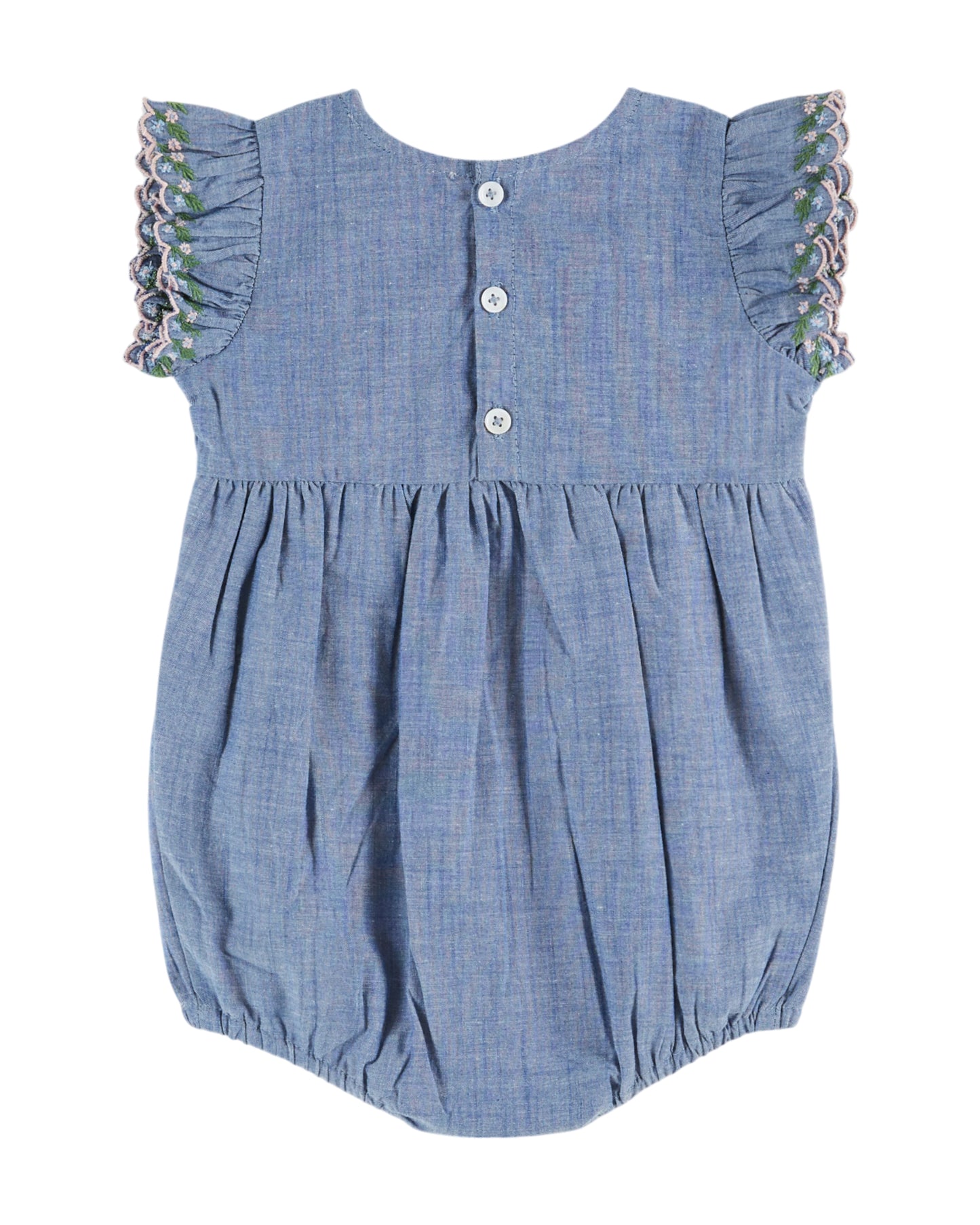 Gesmokter Romper von Emile et Ida, Gr. 3-24 Monate, Farbe: chambray