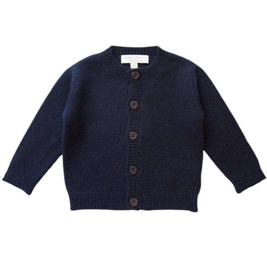 Strickjacke von Papa Lobster aus 100% Kaschmir, Gr. 98-128, Farbe: dark navy