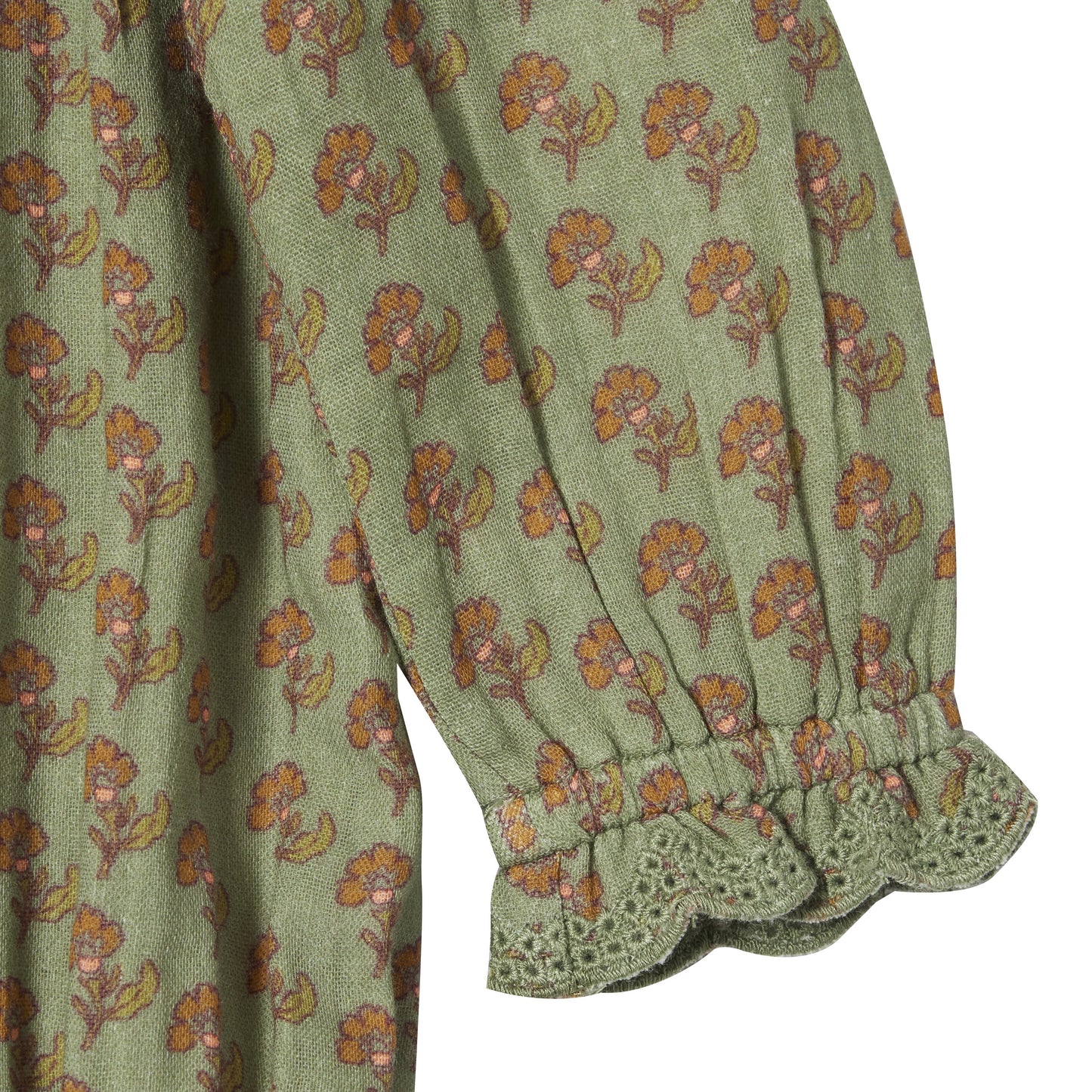 Romper mit Blumenmuster von Bonheur du jour Paris, Gr. 3-24 Monate, Farbe: olive