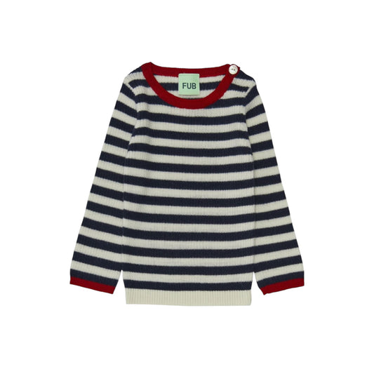 Ripp Shirt aus Merinowolle von Fub, 56-92, Farbe: ecru/ red/ dark navy