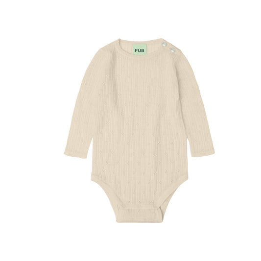 Baby Pointelle Body aus Merinowolle von Fub, Gr. 56-86, Farbe: ecru
