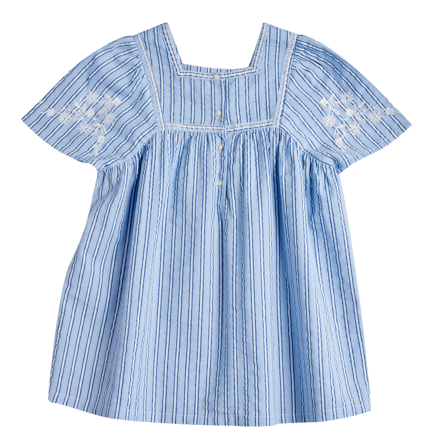 Gestreifte Kleid von Bonheur du jour Paris, Gr. 4-8 Jahre, Farbe: bleu/blanc