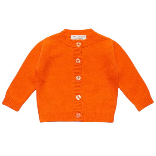Strickjacke von Papa Lobster aus 100% Kaschmir, Gr. 98-128, Farbe: orange