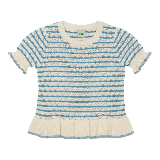 Pointelle Tee von Fub, Gr. 80-130, Farbe: ecru/sea