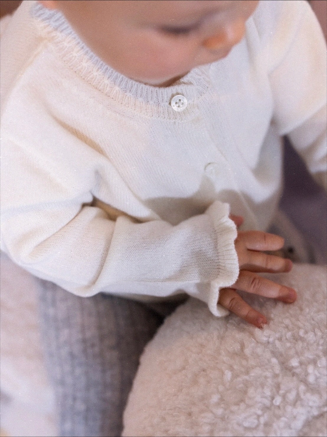 Cárdigan de cachemira de Papa Lobster, tallas 68-92, color: blanco